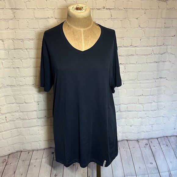 RBX Navy Dry Fit V-Neck T-Shirt Size large - Picture 1 of 4